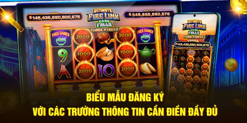  Biểu mẫu đăng ký với các trường thông tin cần điền đầy đủ